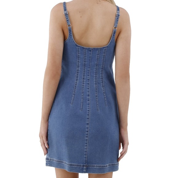 No Boundaries Womens Denim Mini Casual Summer Jean Dress Medium Wash Size M - Picture 2 of 7